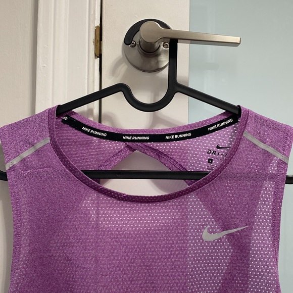 Nike Dri-Fit Purple Mesh Tank Top with Open Back - Picture 2 of 6